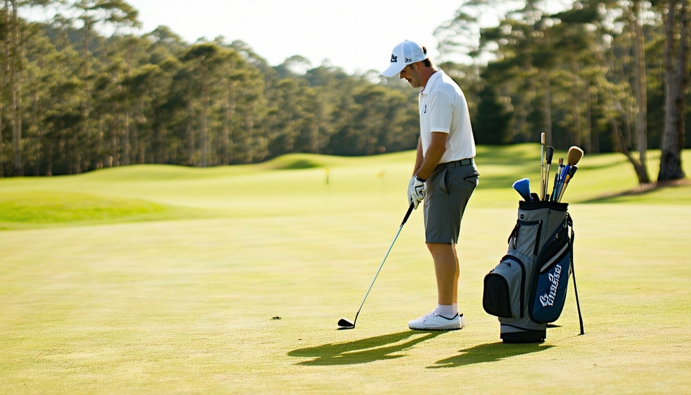 Gary Cardoza providing one-on-one golf instruction to a student on the golf course.